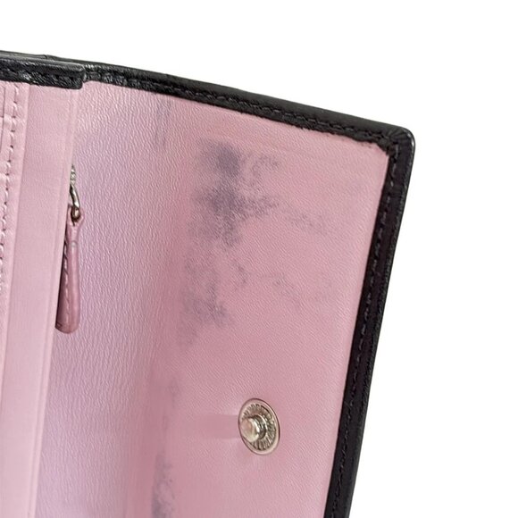 Auth COACH Ergo - Black Leather Trifold Wallet - Picture 6 of 6